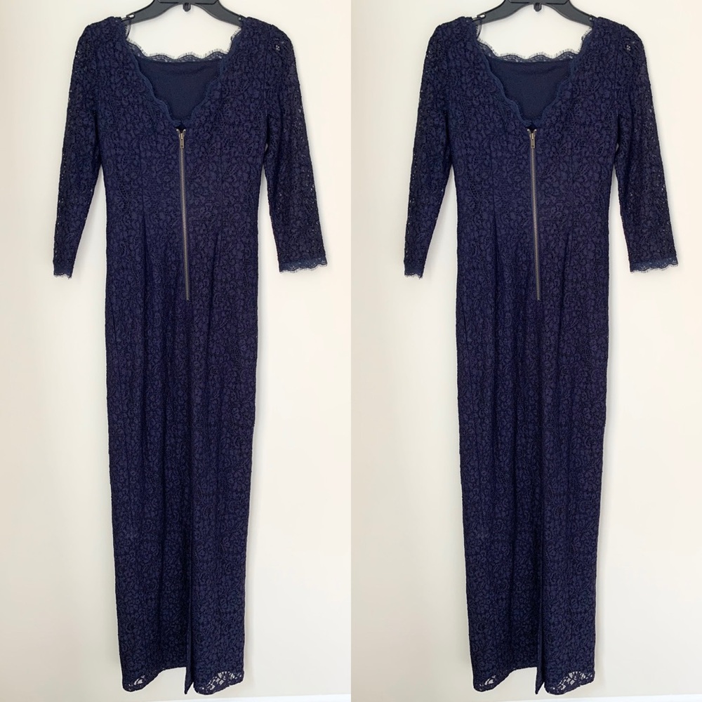 Adrianna Papell Scalloped Lace Gown Dress - Picture 7 of 7